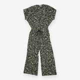 Floral Jumpsuit Khaki Grey Black Drawstring Pocket