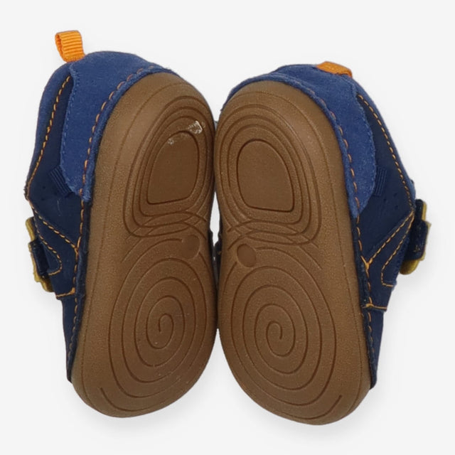 Pram Shoes Blue Velcro Lorry