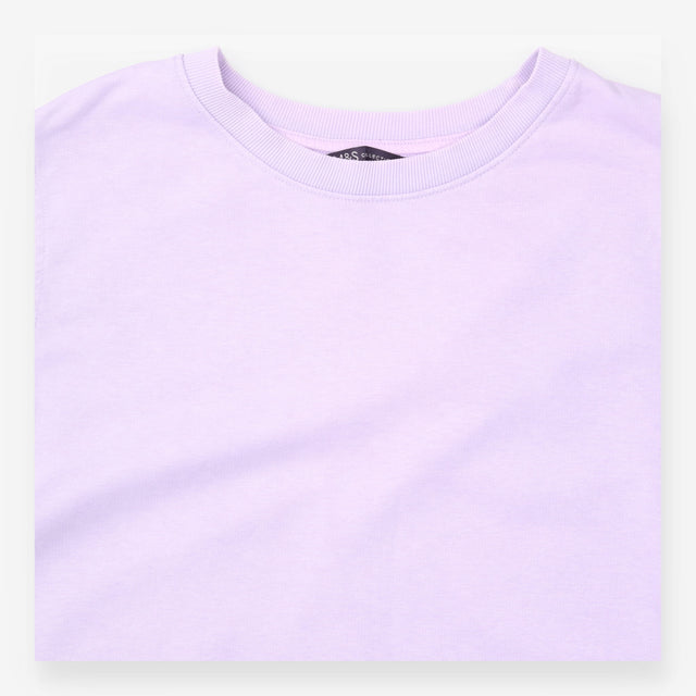 Light Lilac Crew Neck Long Sleeve Sweatshirt