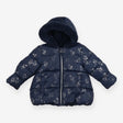 Puffer Coat Fleece Lined Navy Unicorns