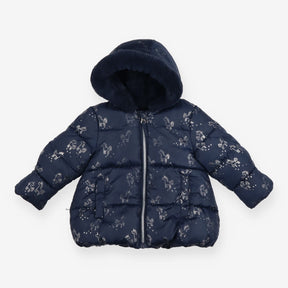 Puffer Coat Fleece Lined Navy Unicorns