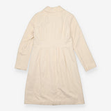Ivory Silk-Linen Bow-Waist Occasion Coat