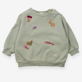 Sage Green Woodland Bunny Sweater