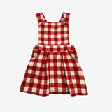 Red check brushed cotton pinafore