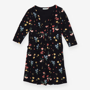  Black Floral Maternity and Nursing Dress