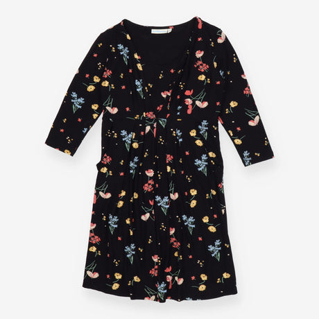  Black Floral Maternity and Nursing Dress