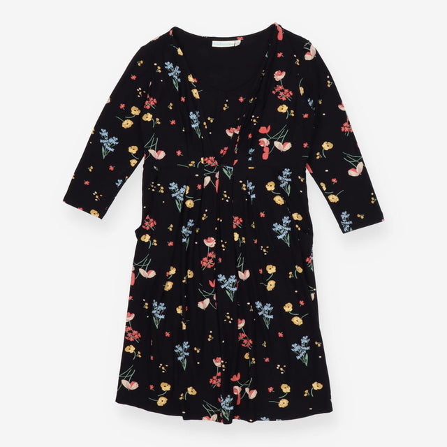  Black Floral Maternity and Nursing Dress