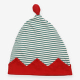 Hat - Elf - Green Stripe & Red Trim
