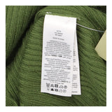 Olive Green 100% Merino Wool Ribbed Knit Crew Neck