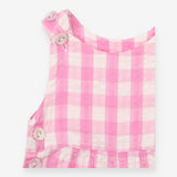 Romper Woven Pink and White Check