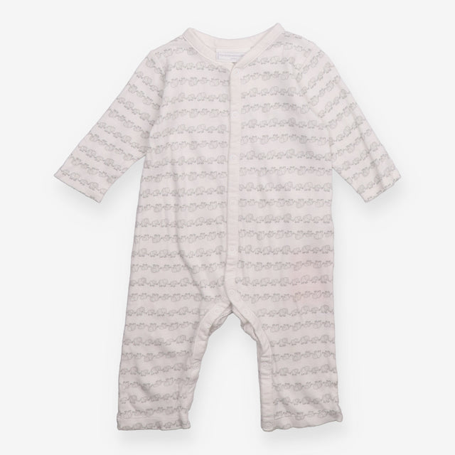 Sleepsuit footless white lines of grey elephants