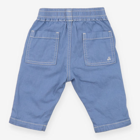 Blue denim pull on trousers