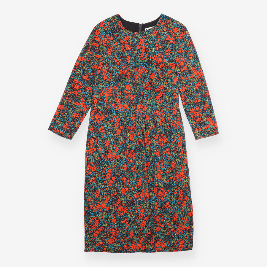 Floral Zip-Back Midi Dress