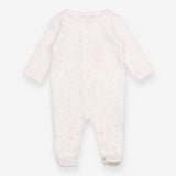 Sleepsuit white quilted pink print