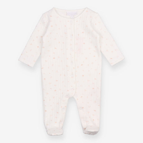Sleepsuit white quilted pink print
