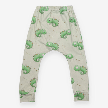 Harem Legging Light Green with Green Chameleons 