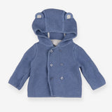 Knit Cardigan Blue with Ears and Buttons