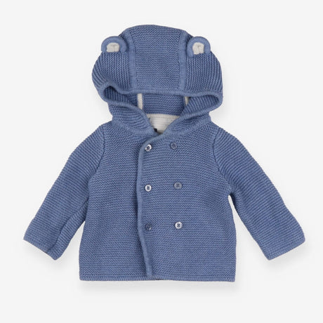 Knit Cardigan Blue with Ears and Buttons