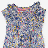Romper white blue flower pattern