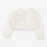Bolero Cardigan Cream with Flower Shaped Button