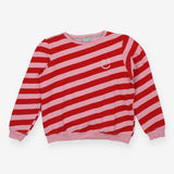 Red Candy Stripe Sweatshirt – Bold Casual Women’s 
