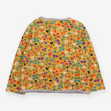 Reversible Jersey Cardigan grey and yellow floral