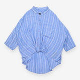 Twist Front Blue Stripe Shirt Size M