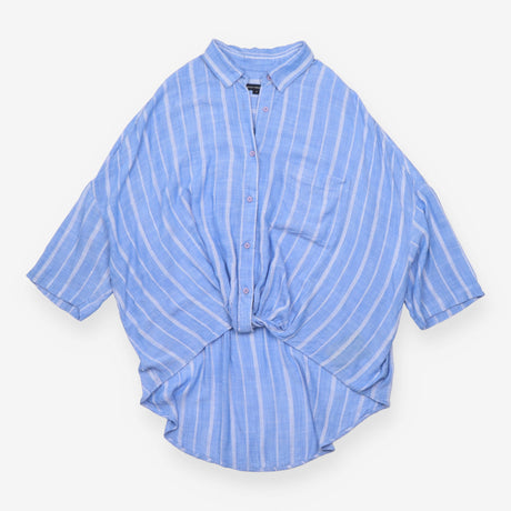 Twist Front Blue Stripe Shirt Size M