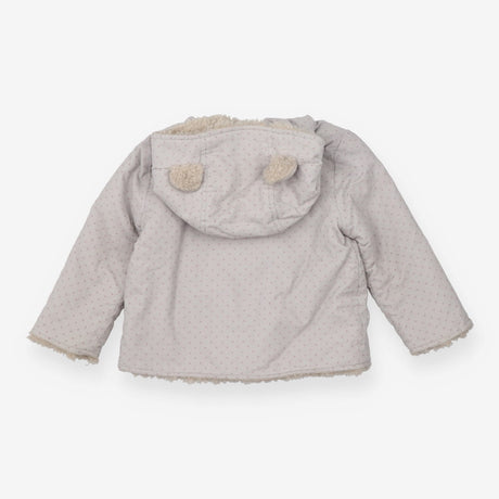 Cord Fleece Lined Jacket Grey with Pink Spots
