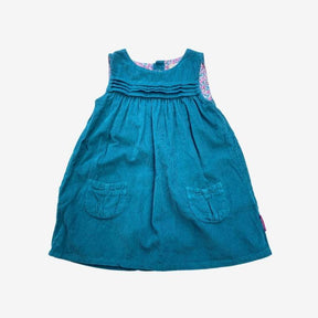 Teal Cord Dress with Pockets