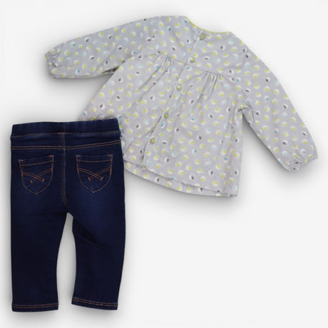Tunic Grey Spotted with Blue Jeggings