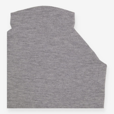 Grey Funnel Neck Merino Wool Sleeveless Dress