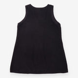 Cotton Corduroy V Neck Pinafore Mini Dress Black