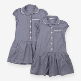 School summer dress 2pc blue check