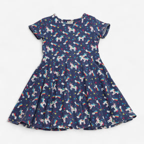 Dress navy unicorn stars