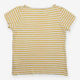 T-Shirt Striped Short Sleeve Cotton Yellow Cream
