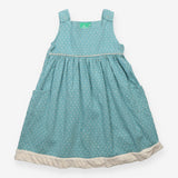 Pinafore blue white spotted