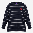 Jumper Navy White Stripe Cotton Blend Heart Matern