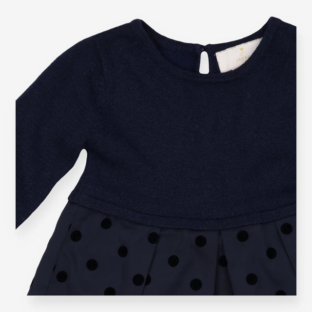 Navy Polka Dot Dress
