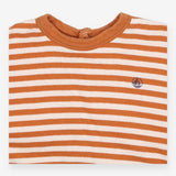 T-shirt long sleeved burnt orange white striped