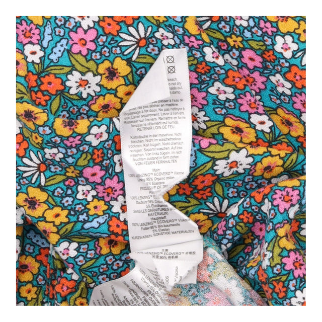 Multicolour Floral Dress Button Front V Neck