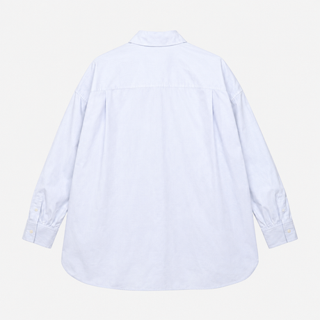 Poplin Shirt Pale Blue Cotton Relaxed Fit