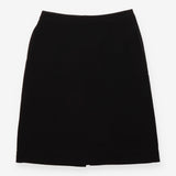 Black Front Split Tailored Pencil Skirt