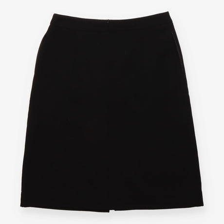 Black Front Split Tailored Pencil Skirt
