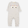 Grey footless sleepsuit heart eyes