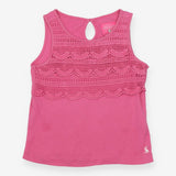 Pink vest with crotchet detail