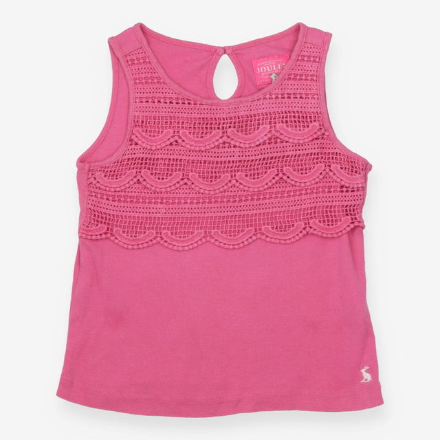 Pink vest with crotchet detail