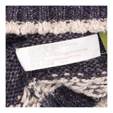 Jumper Crew Neck Snowflake Knit Blue Grey