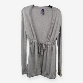 Grey Tie Up Wrap Maternity Nursing Cardigan Knit