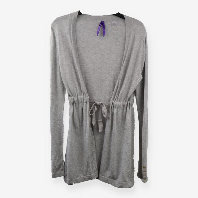 Grey Tie Up Wrap Maternity Nursing Cardigan Knit
